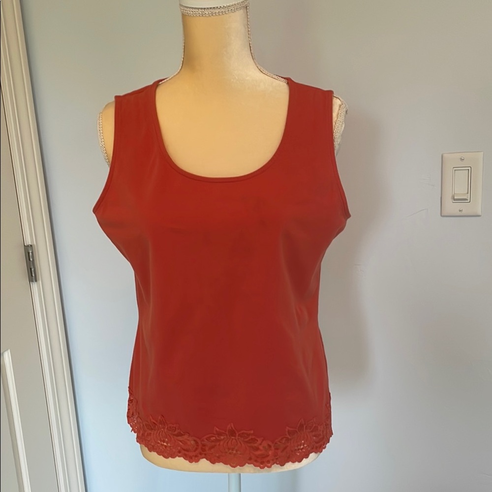 Coldwater Creek Spandex Sleeveless Top with Lace trim!